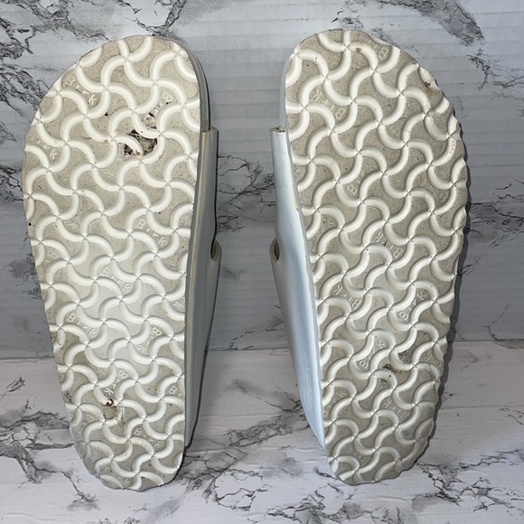 BIRKENSTOCK MONTEREY EXQUISITE WHITE ON WHITE LEATHER SIZE 40 9.5/10 US SIZE - Picture 9 of 9